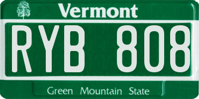 VT license plate RYB808