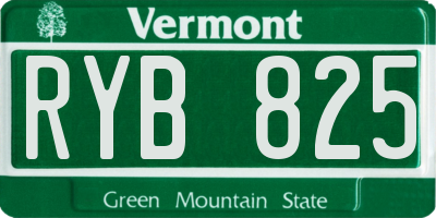 VT license plate RYB825