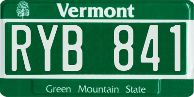 VT license plate RYB841