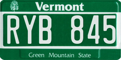 VT license plate RYB845
