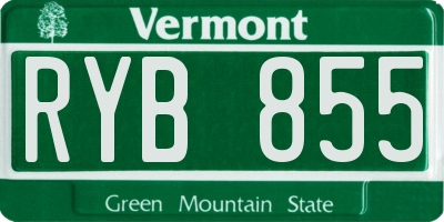 VT license plate RYB855