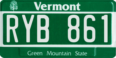 VT license plate RYB861