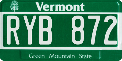 VT license plate RYB872