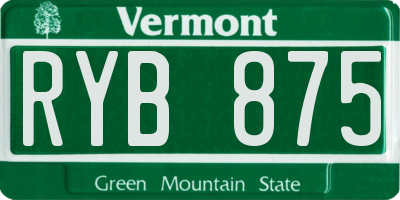 VT license plate RYB875