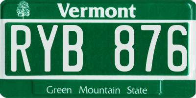 VT license plate RYB876