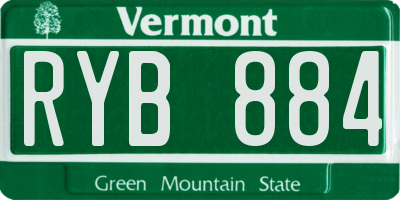 VT license plate RYB884