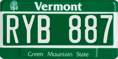 VT license plate RYB887