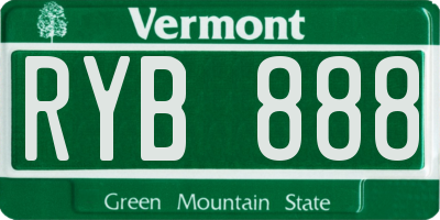 VT license plate RYB888