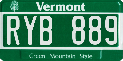 VT license plate RYB889