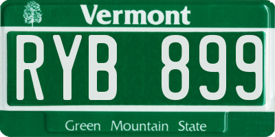VT license plate RYB899
