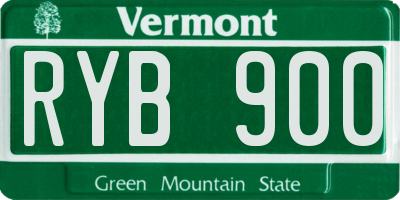 VT license plate RYB900
