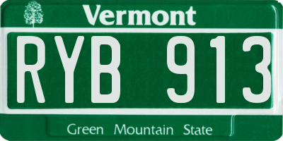 VT license plate RYB913
