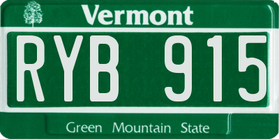 VT license plate RYB915