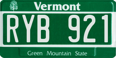 VT license plate RYB921