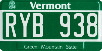 VT license plate RYB938