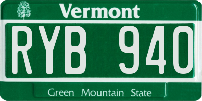 VT license plate RYB940