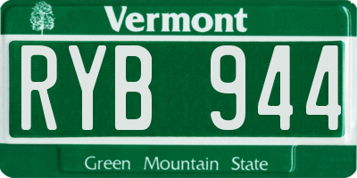 VT license plate RYB944