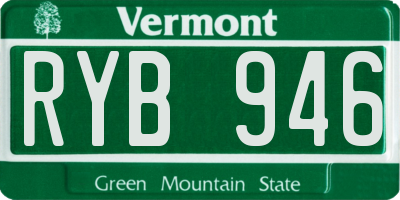 VT license plate RYB946