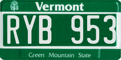 VT license plate RYB953