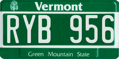 VT license plate RYB956