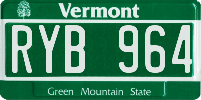 VT license plate RYB964