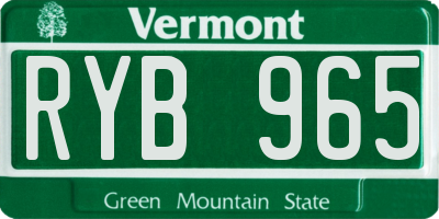 VT license plate RYB965