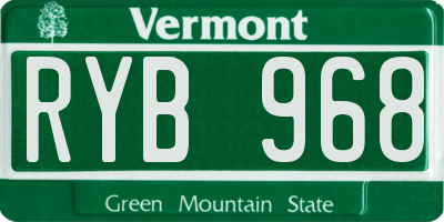 VT license plate RYB968