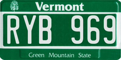 VT license plate RYB969