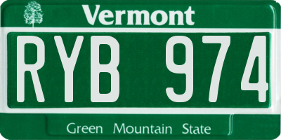 VT license plate RYB974