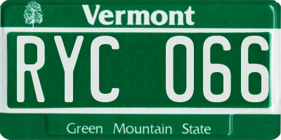 VT license plate RYC066