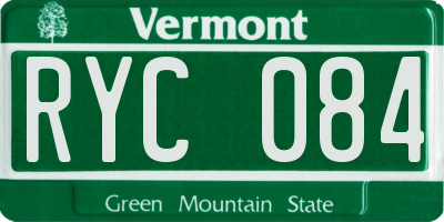 VT license plate RYC084