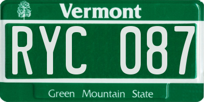 VT license plate RYC087