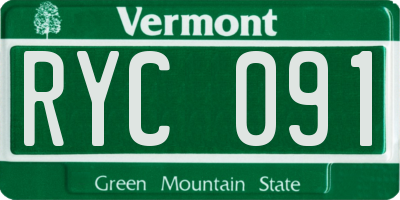 VT license plate RYC091