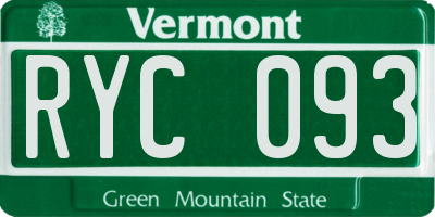 VT license plate RYC093