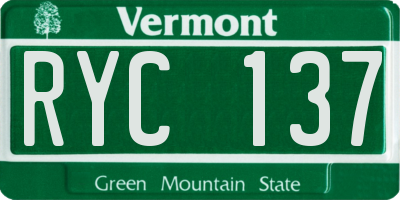 VT license plate RYC137