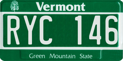 VT license plate RYC146