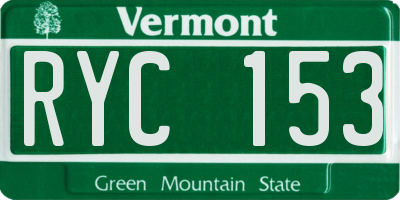 VT license plate RYC153