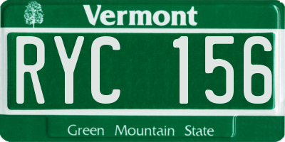 VT license plate RYC156
