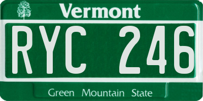 VT license plate RYC246