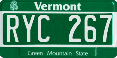 VT license plate RYC267