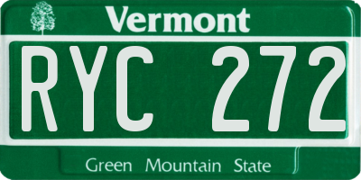 VT license plate RYC272