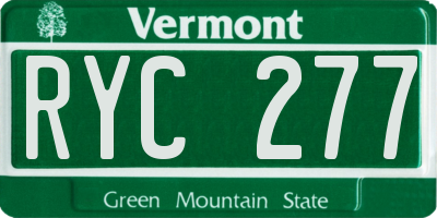 VT license plate RYC277