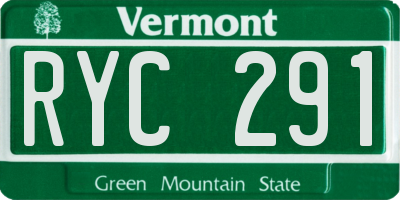 VT license plate RYC291