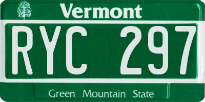 VT license plate RYC297