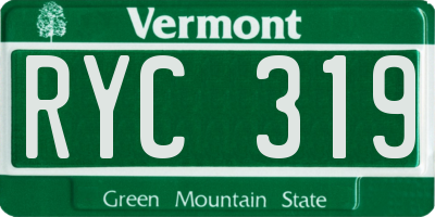 VT license plate RYC319