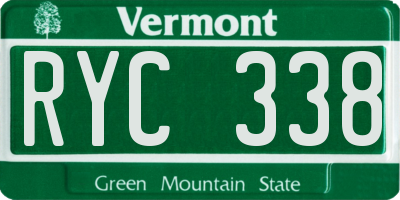 VT license plate RYC338