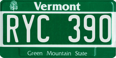 VT license plate RYC390