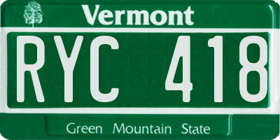 VT license plate RYC418