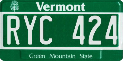 VT license plate RYC424