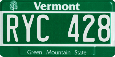 VT license plate RYC428